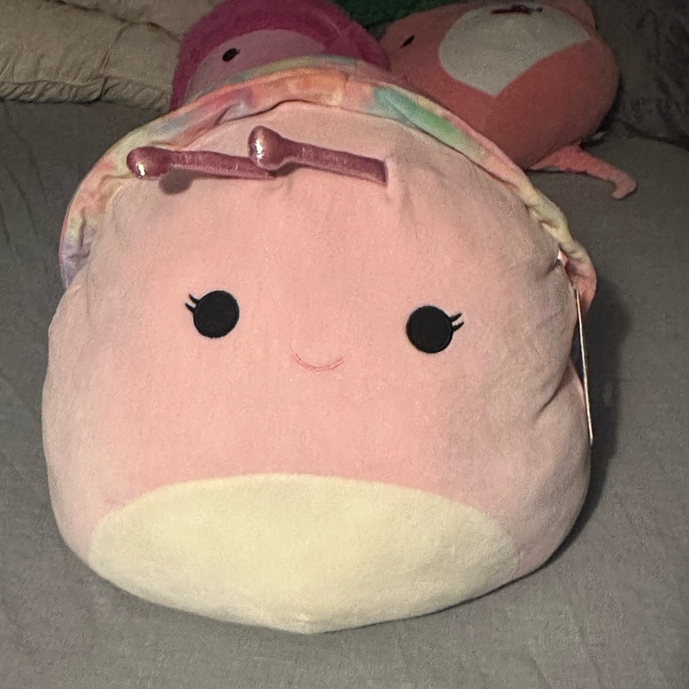 BNWT 20" XL Silvina the Snail Pink Tie-Dye Rainbow Squishmallow